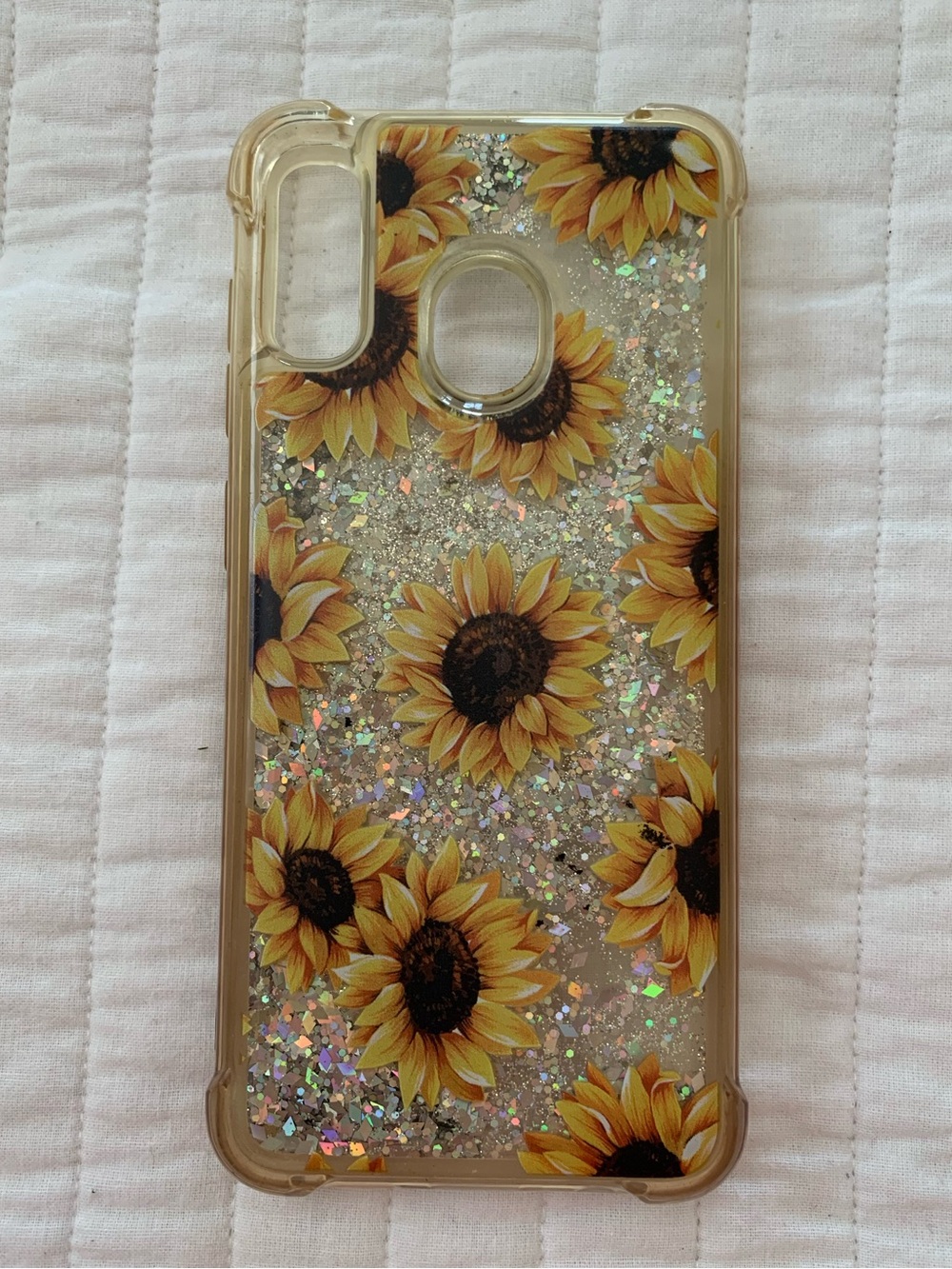 Sunflower Glitter Phone Case - Samsung Galaxy A20